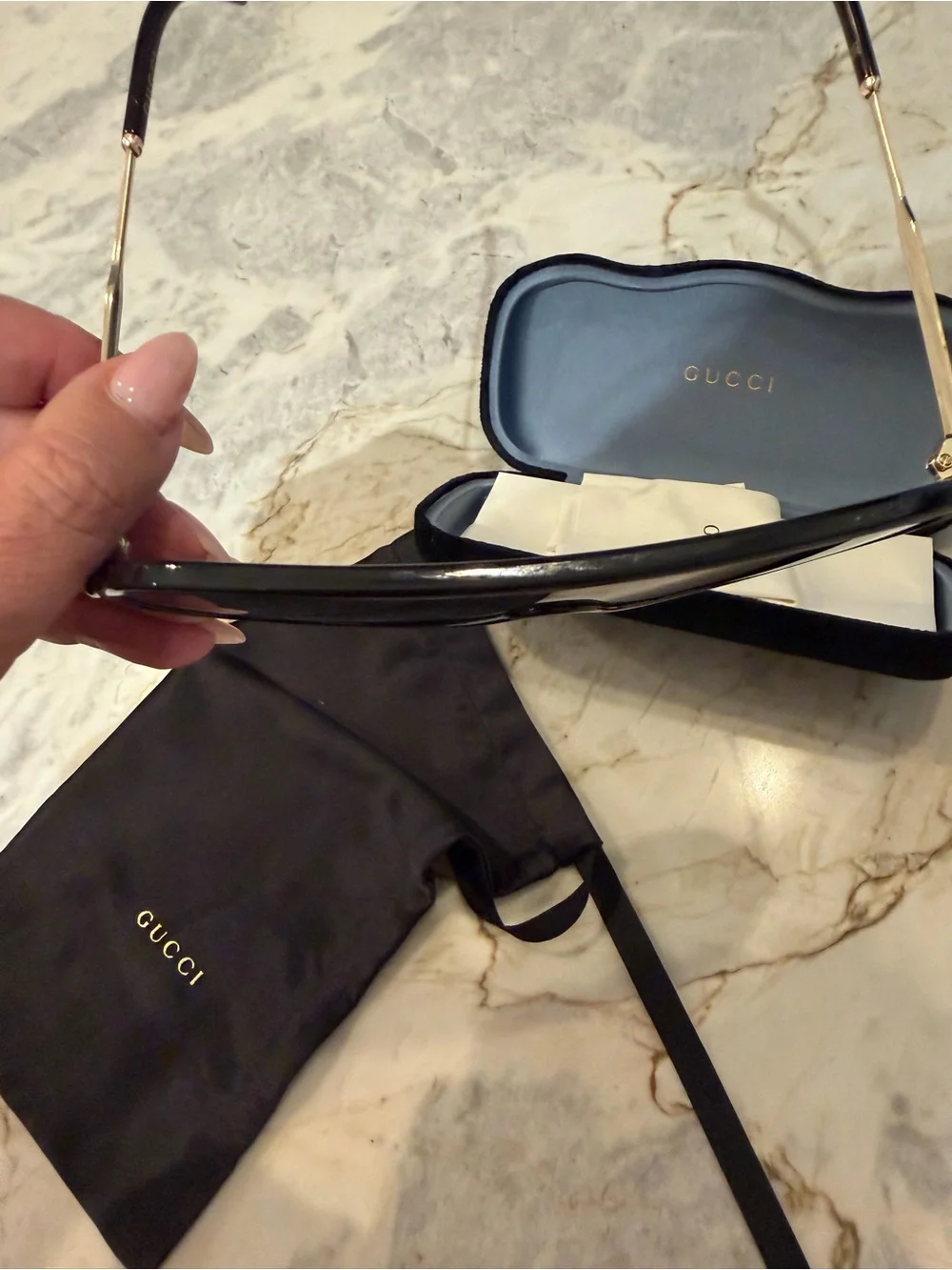 Gucci Black Shield Sunglasses